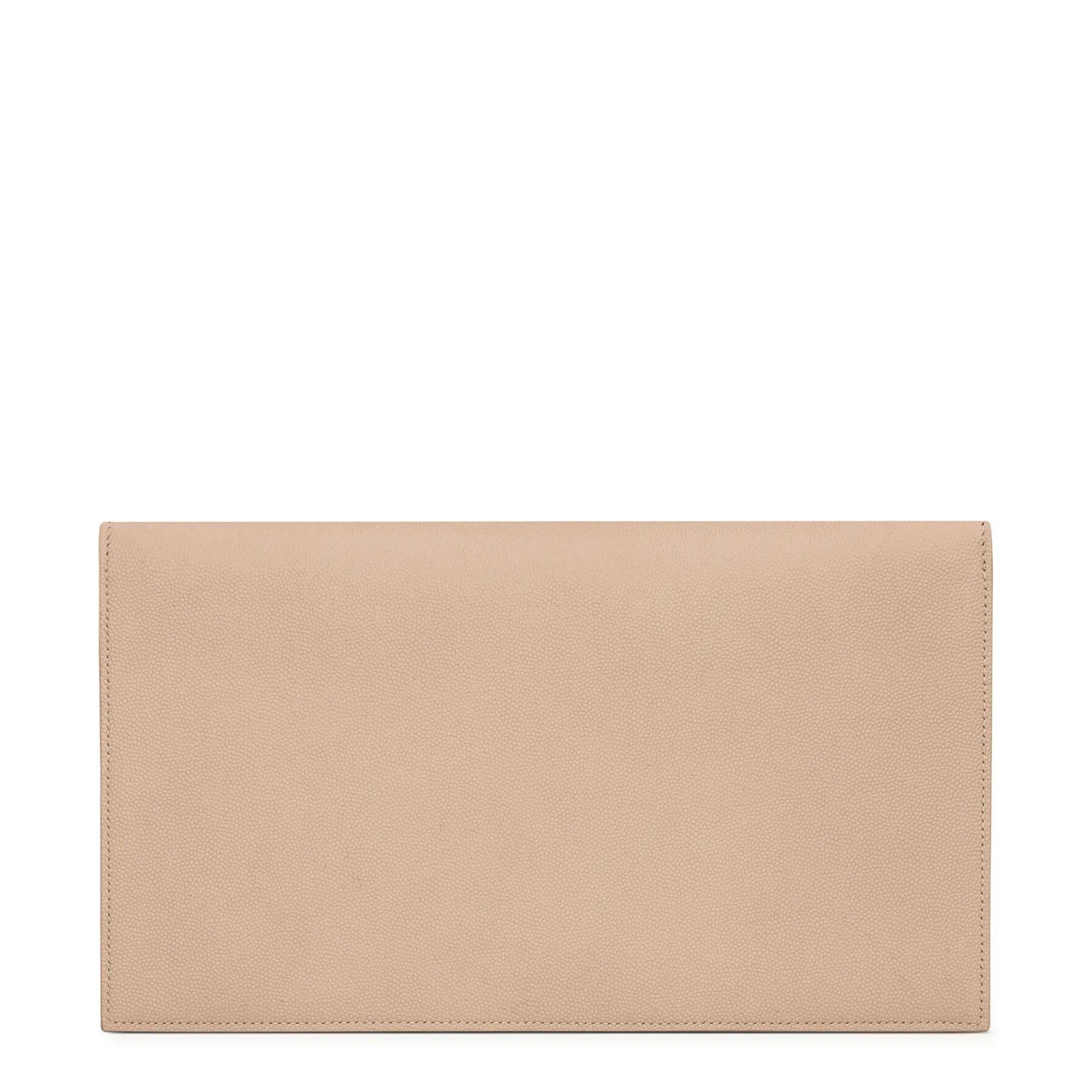Back View of Saint Laurent Uptown Grain De Poudre Leather Dark Beige Pouch 5657391GF0J2721